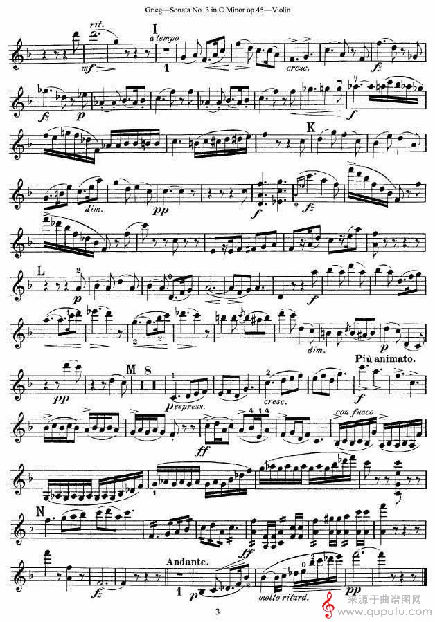 格里格F大调奏鸣曲，op.3（第一小提琴分谱）_格里格F大调奏鸣曲，op.3_03