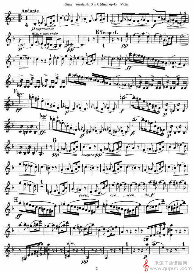 格里格F大调奏鸣曲，op.3（第一小提琴分谱）_格里格F大调奏鸣曲，op.3_02