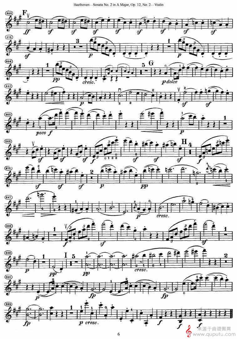 贝多芬第二号小提琴奏鸣曲A大调op.12_06