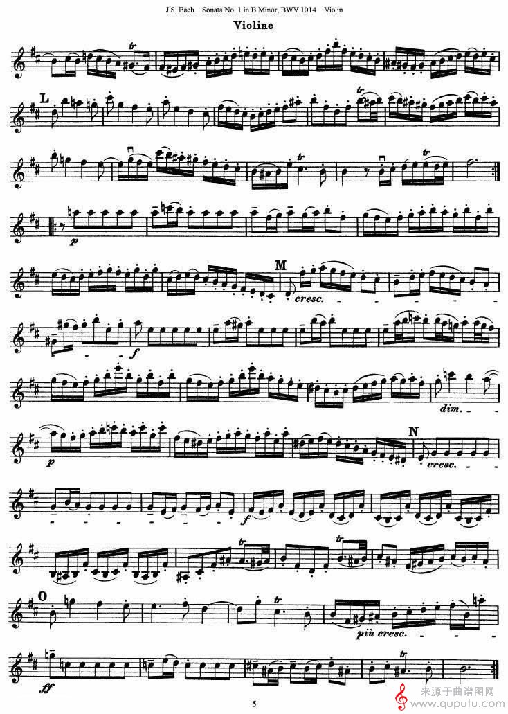巴赫小提琴奏鸣曲No.1b小调（BWV 1014 [小提琴谱]）_巴赫小提琴奏鸣曲No.1b小调_05