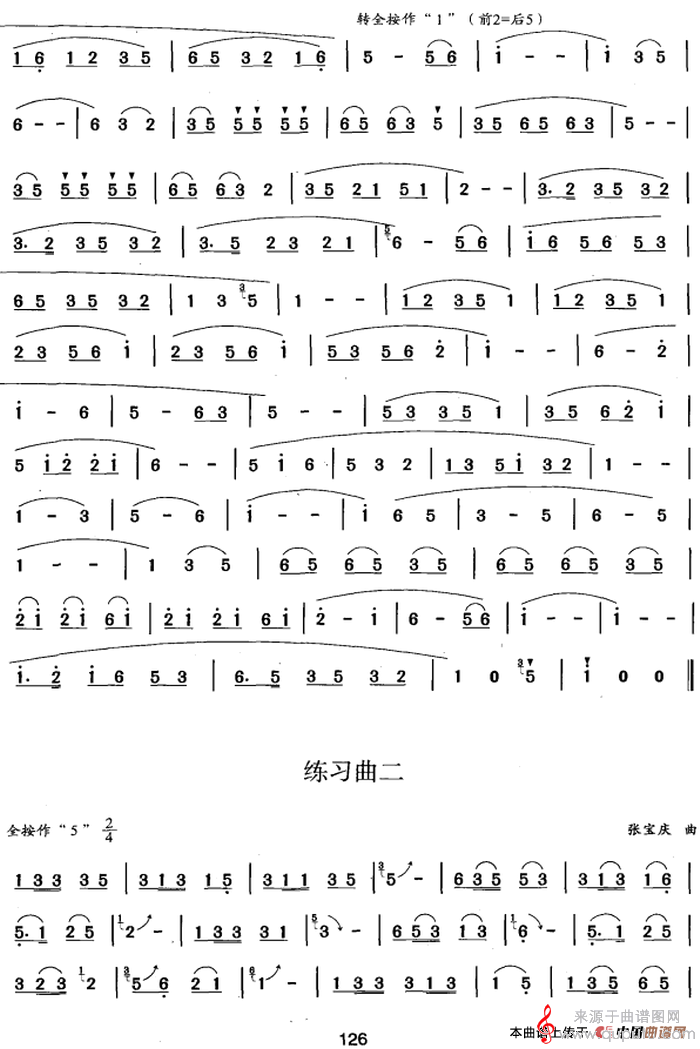 练习曲（1——4）简谱（练习曲（1——4）葫芦丝、巴乌九级考级曲目）