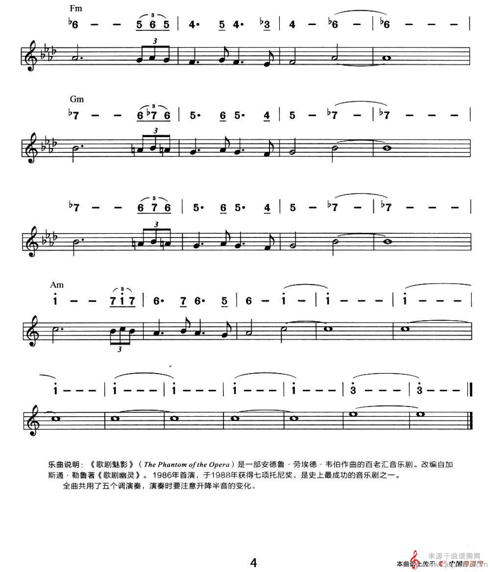 歌剧魅影(线简谱对照版) 歌剧魅影(线简谱对照版)