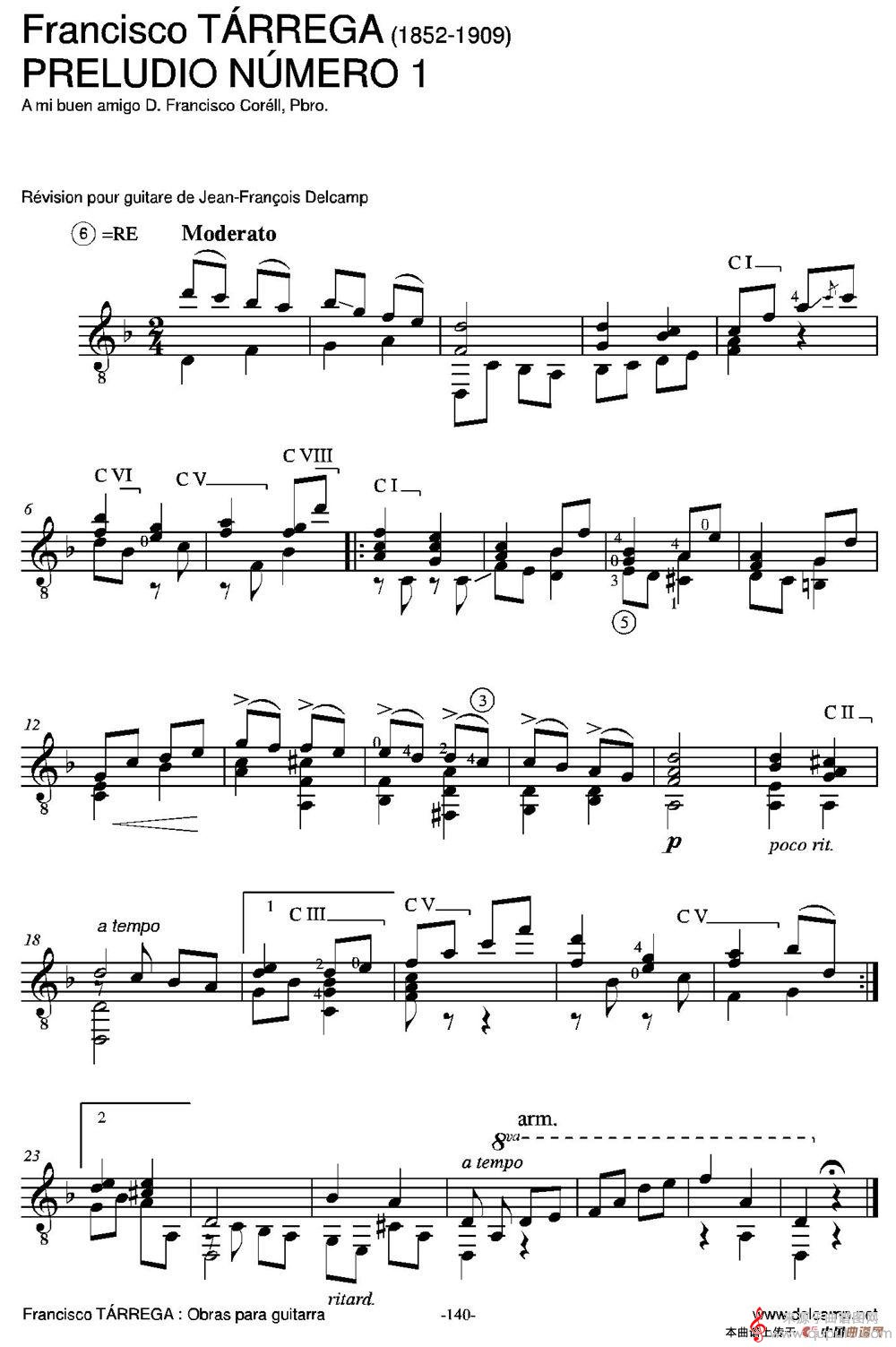 PRELUDIO NUMERO 1(A mi buen amigo D.Francisco CorellPbro.)(古典吉他) PRELUDIO NUMERO 1(A mi buen amigo D.Francisco CorellPbro.)(古典吉他)