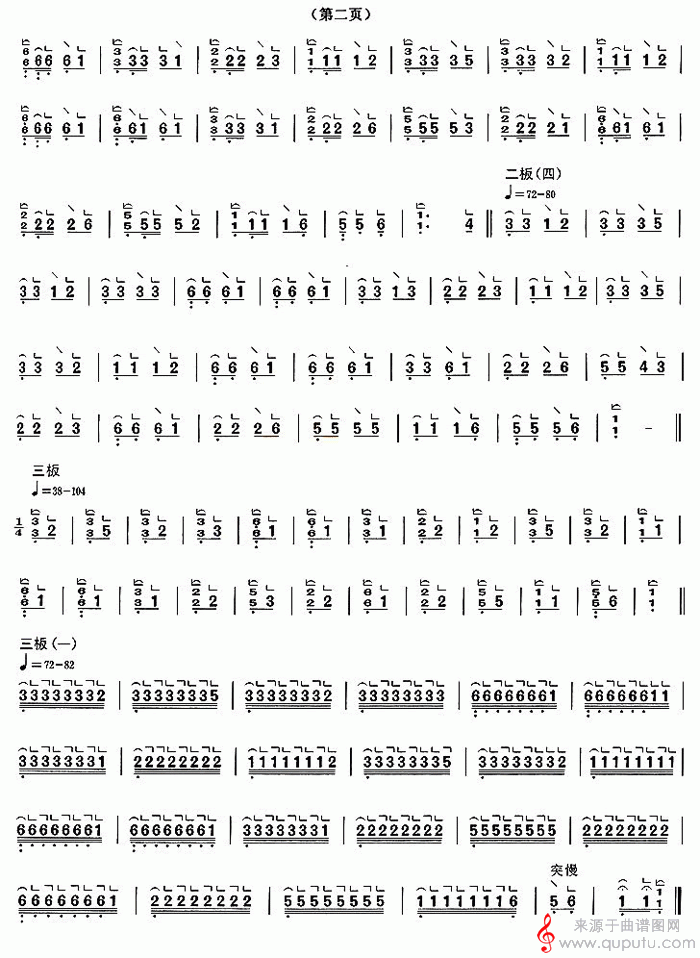 景春罗（古筝曲弹奏教学简谱）