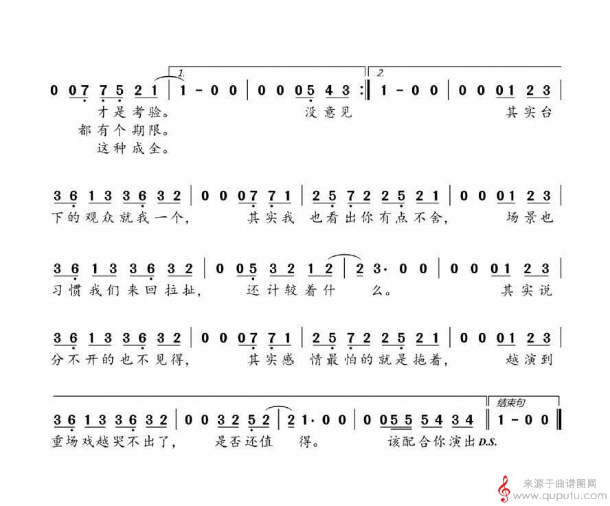演员(歌词歌曲简谱)
