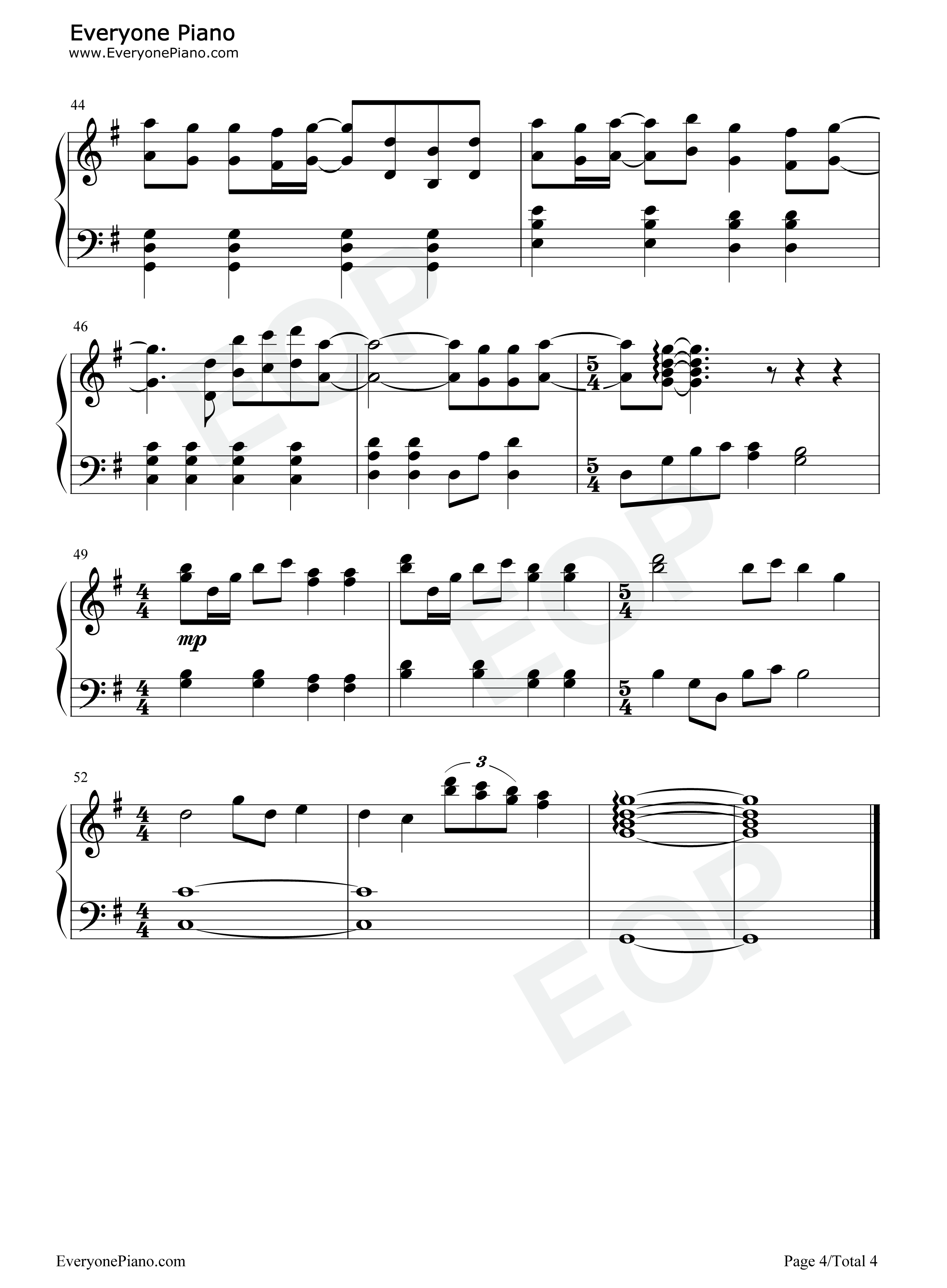 迷宫-爱情魔法师插曲五线谱预览4