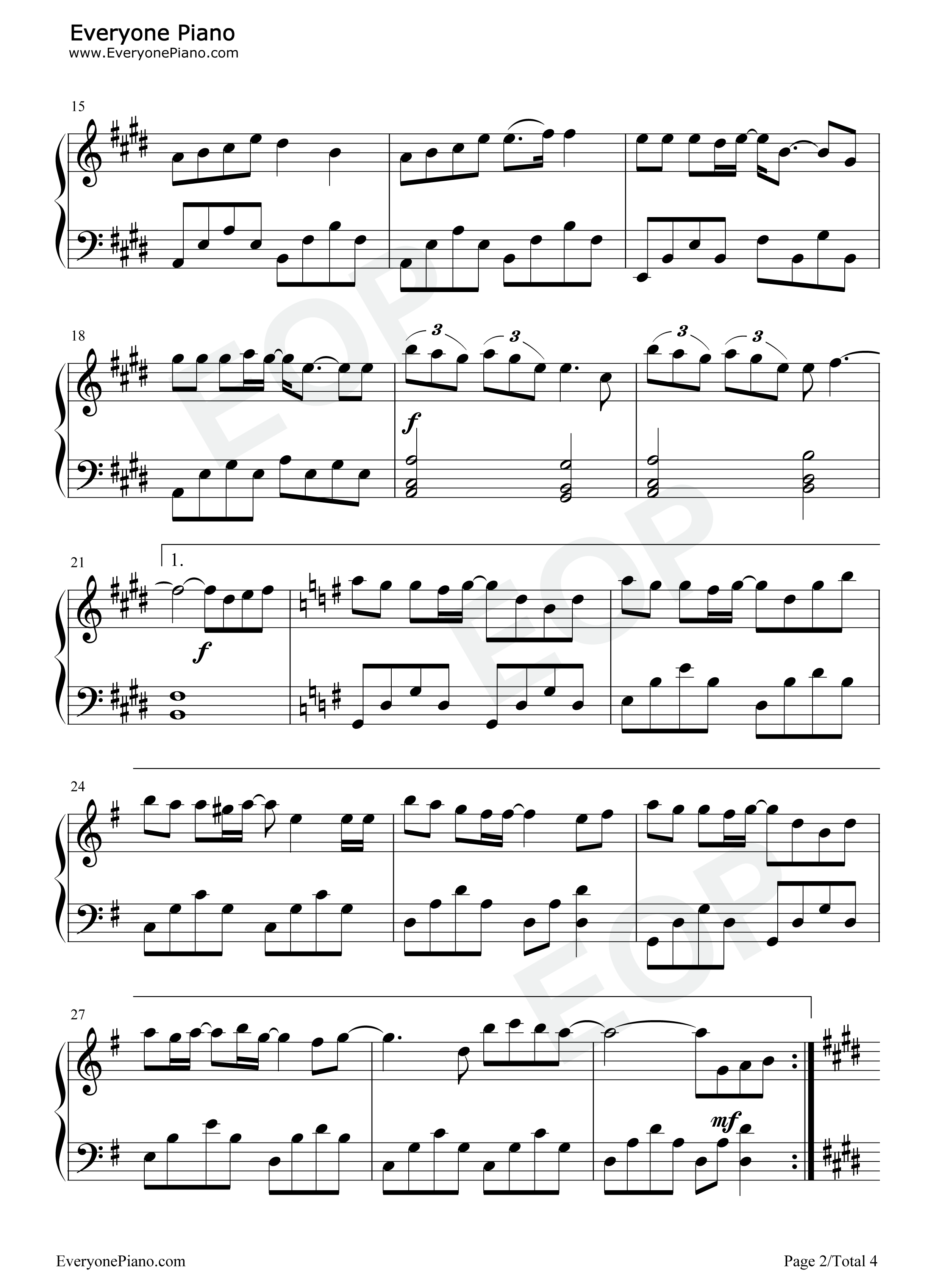 迷宫-爱情魔法师插曲五线谱预览2