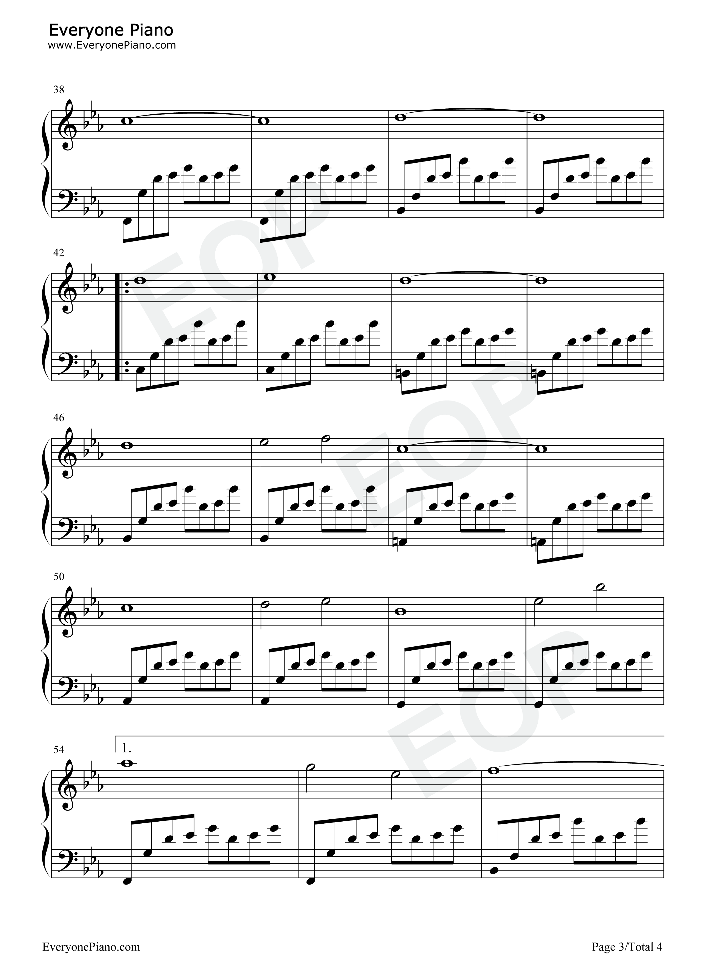 Quiet And Falling-蔚蓝-Celeste五线谱预览3