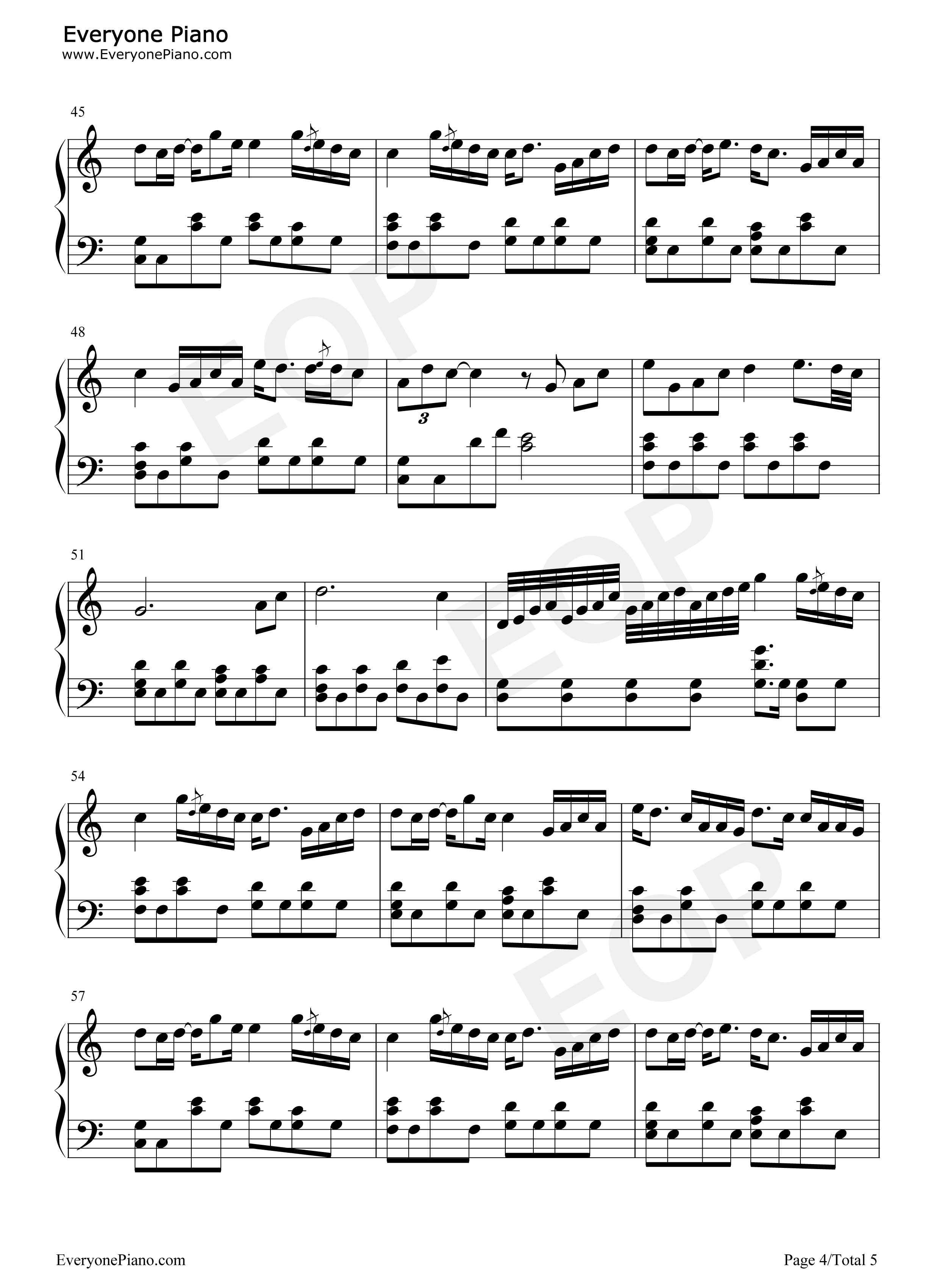 玉衡忆-原神刻晴角色同人曲-原神风物之诗琴谱-原琴谱五线谱预览4