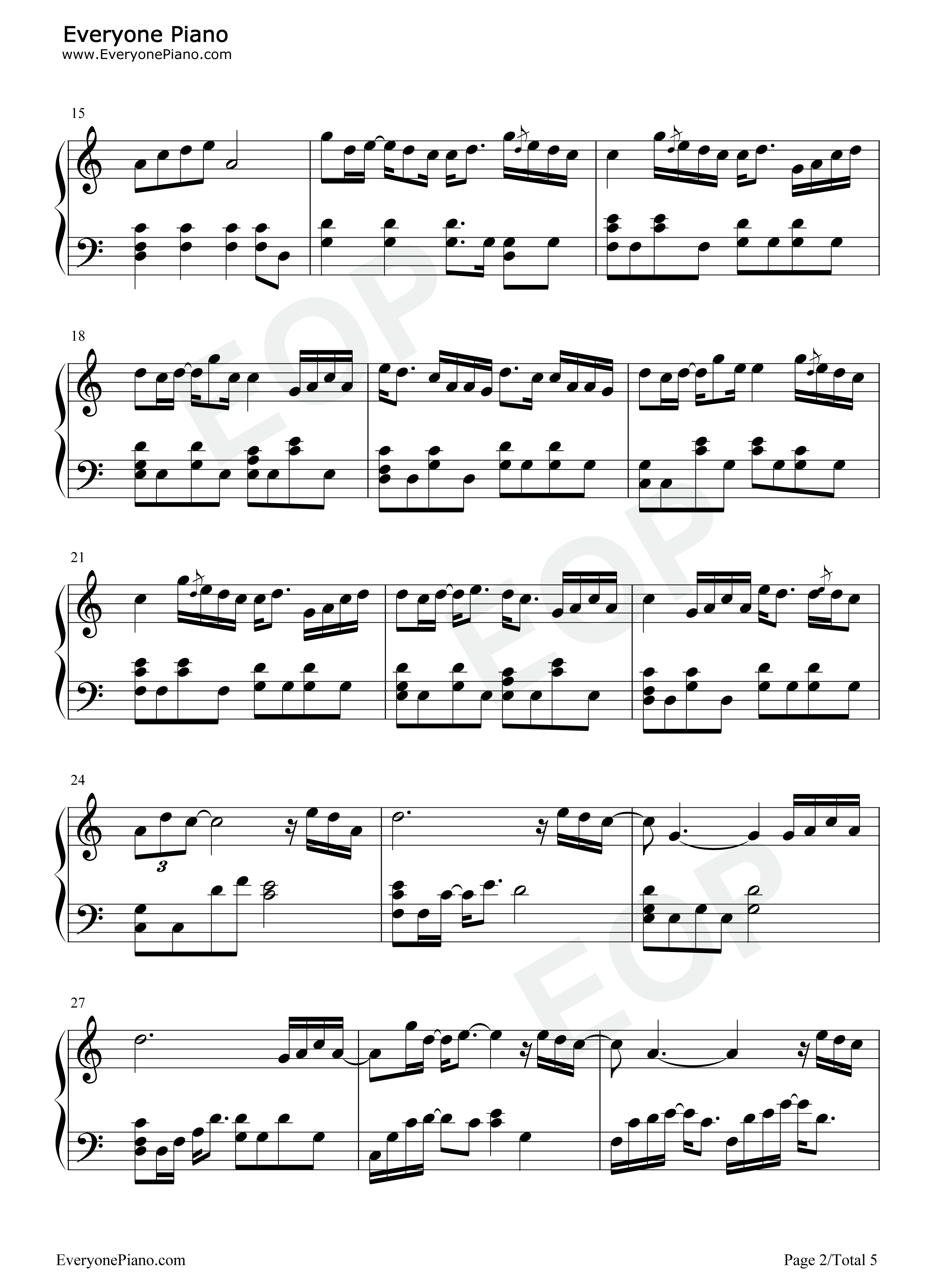 玉衡忆-原神刻晴角色同人曲-原神风物之诗琴谱-原琴谱五线谱预览2