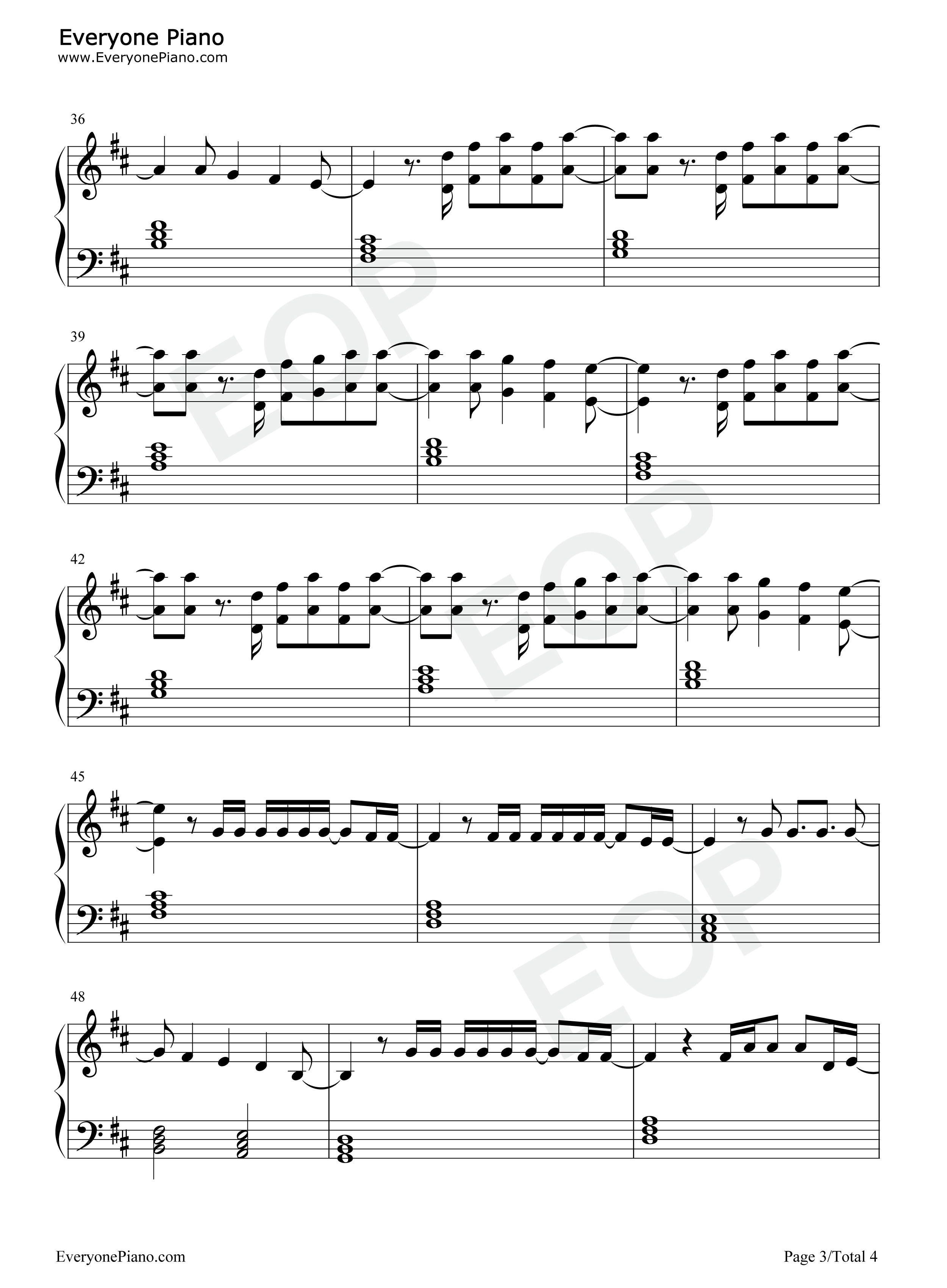 What A Beautiful Name-Hillsong Worship五线谱预览3