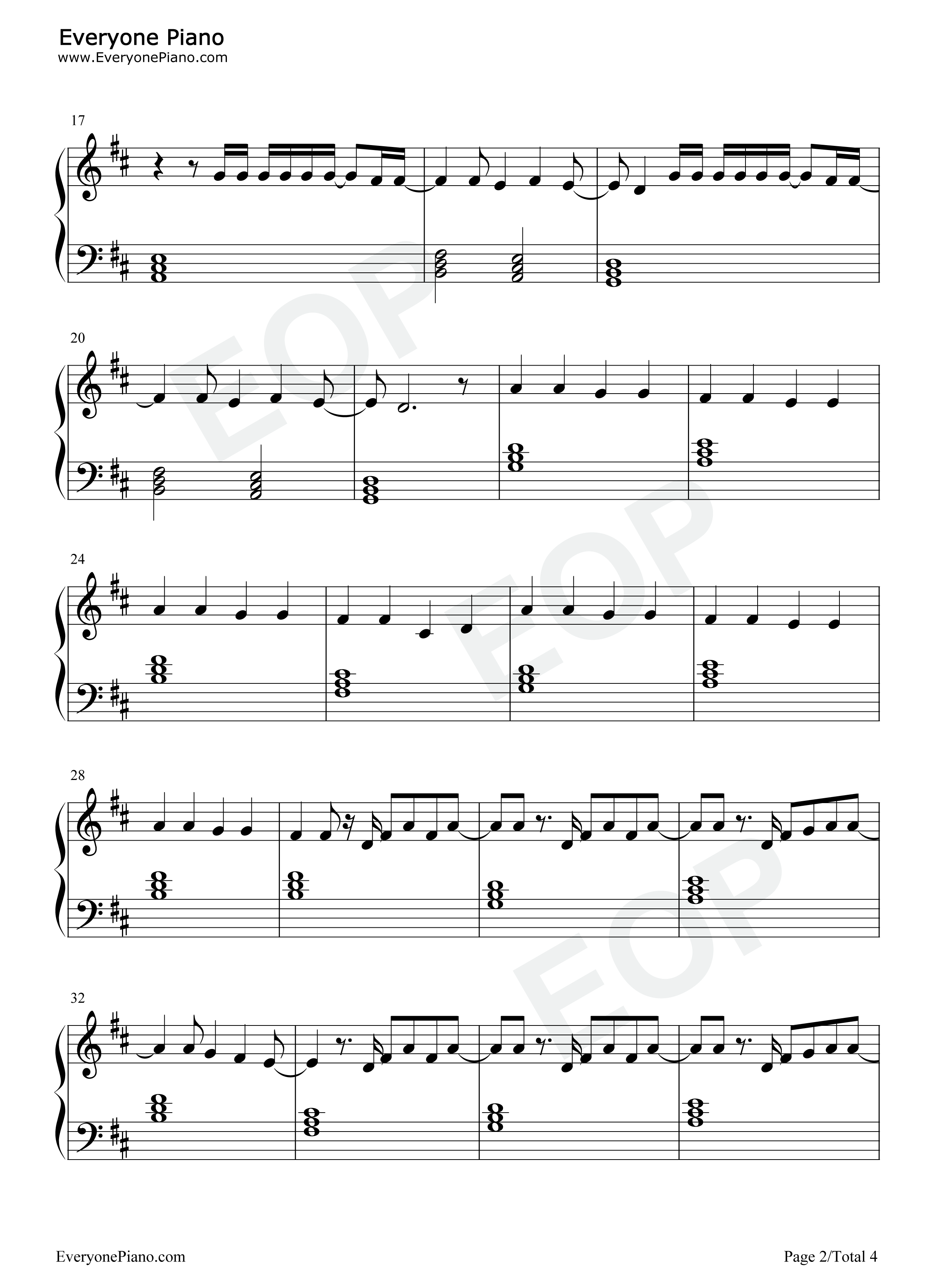 What A Beautiful Name-Hillsong Worship五线谱预览2